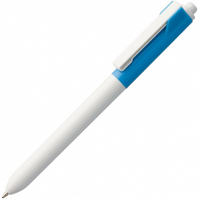 Ручка шариковая Hint Special, белая с голубым (Голубой)