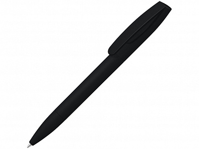 Ручка шариковая пластиковая Coral Gum , soft-touch (Черный)