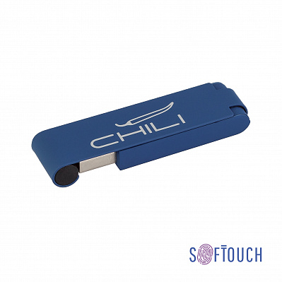 Флеш-карта "Case", объем памяти 16GB, покрытие soft touch  (Темно-синий)