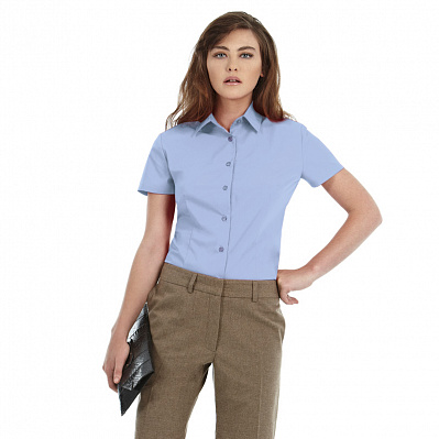 Рубашка женская с коротким рукавом SSL/women  (Корпоративный голубой)