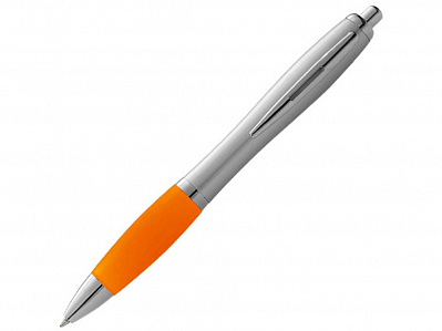 Ручка пластиковая шариковая Nash (Серебристый/оранжевый)