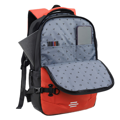 Рюкзак спортивный TORBER Xtreme 18", оранжевый/чёрный, 31 х 12 х 46 см, 17л