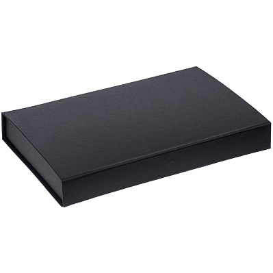 Коробка Silk с ложементом под ежедневник 10x16 см, аккумулятор и ручку, черная (Черный)