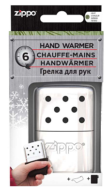 Каталитическая грелка ZIPPO, с покрытием High Polish Chrome, серебристая, на 6 ч, 51x15x74 мм