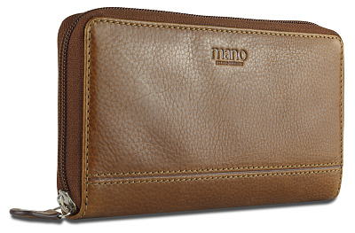 Кошелек Mano "Don Montez", натуральная кожа в коньячном цвете, 19 х 10,3 см