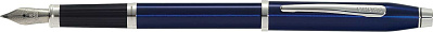 Перьевая ручка Cross Century II Blue lacquer  лак с отделкой родием, перо М (Синий)
