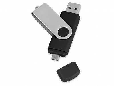 USB/micro USB-флешка на 16 Гб Квебек OTG (Черный)