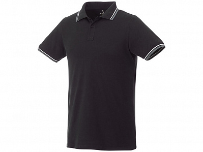 Рубашка поло Fairfield мужская (Черный/серый меланж/белый)