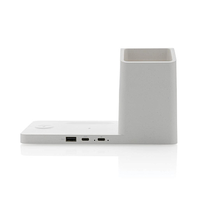 Беспроводная док-станция Ontario 3 в 1 из бамбука и переработанного пластика RCS, 15 Вт