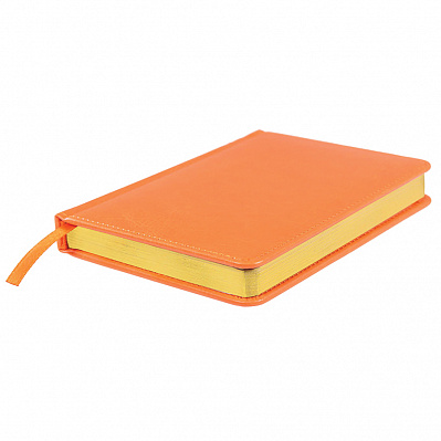 Ежедневник датированный на 2022 год Joy, А5,  оранжевый, белый блок, золотой обрез (Оранжевый)