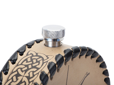 Фляга в кожаном чехле, 500 мл