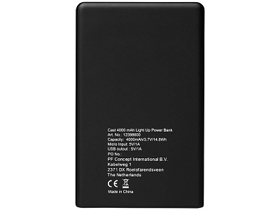 Внешний аккумулятор с подсветкой Cast, 4000 mAh