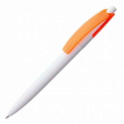 Ручка шариковая Bento, белая с оранжевым (Оранжевый)