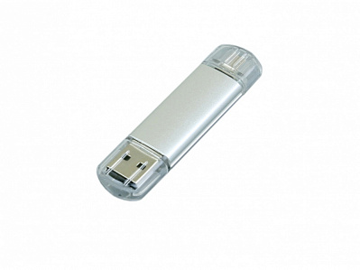 USB 2.0/micro USB- флешка на 32 Гб (Серебристый)