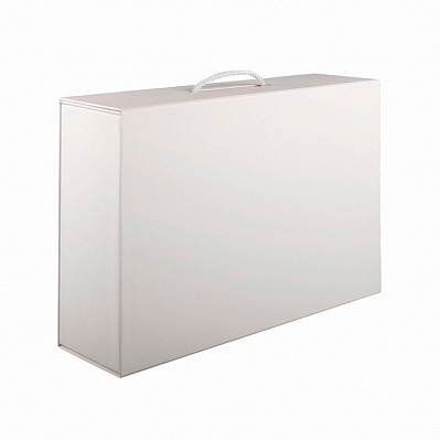 Коробка складная подарочная, 37x25x10cm, кашированный картон  (Белый)