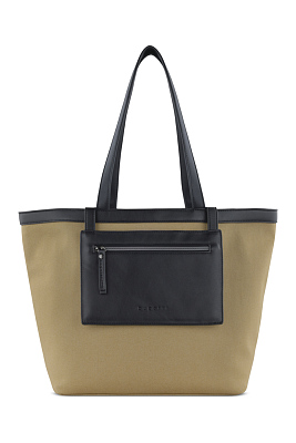 Сумка-тоут женская средняя BUGATTI Elena, песочная, канвас, полиуретан, 48 x 20 x 30 см