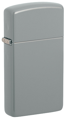 Зажигалка ZIPPO Slim® с покрытием Flat Grey, латунь/сталь, серая, глянцевая, 29x10x60 мм (Серый)