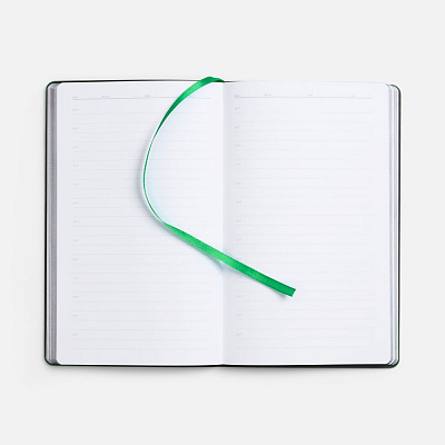 Ежедневник Trait, недатированный, черный с зеленым