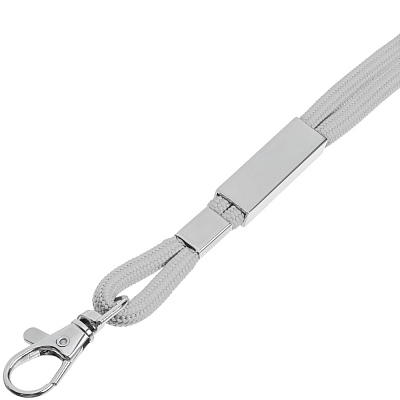 Шнурок для бейджа Tube Metal, серый