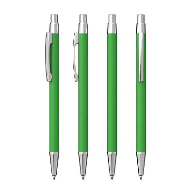 Ручка шариковая "Ray", покрытие soft touch, зеленое яблоко