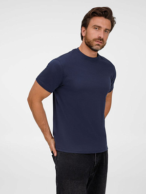 Футболка унисекс T-Bolka 180, белая (Тёмно-синий)