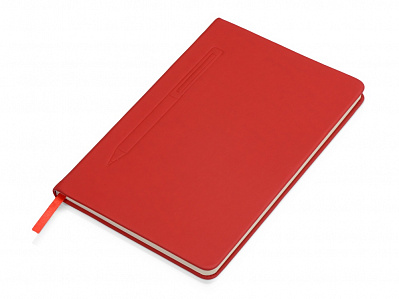Блокнот А5 Magnet soft-touch с магнитным держателем для ручки (Красный)