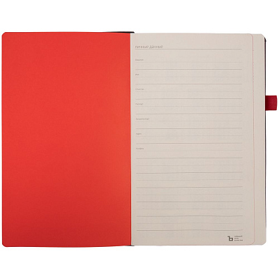 Ежедневник Ton, недатированный, черный с красным