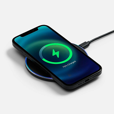 Беспроводное зарядное устройство с подсветкой Lightcore, черное (Чёрный)