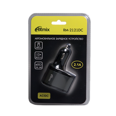 Автомобильное ЗУ RITMIX RM-2121DC, серебро
