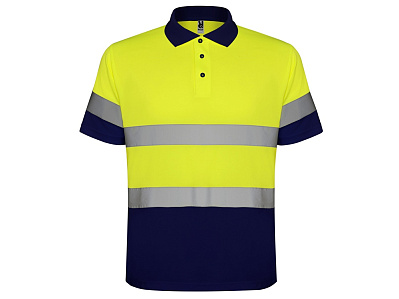 Рубашка поло со светоотражающими полосами Polaris, мужская (Нэйви/неоновый желтый)
