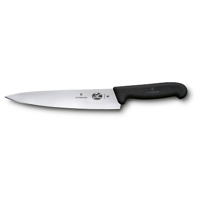 Нож разделочный VICTORINOX Fibrox с лезвием 22 см, чёрный (Черный)