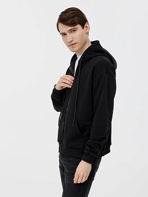 Толстовка унисекс оверсайз на молнии Zippy Terry, черная