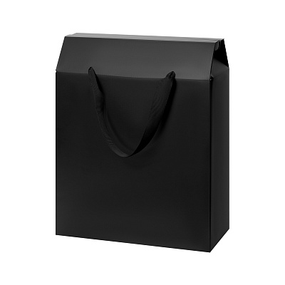 Подарочная коробка-пакет универсальная большая, черная (Чёрный)