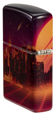 Зажигалка ZIPPO Cyber City с покрытием 540 Matte, латунь/сталь, оранжевая 38x13x57 мм