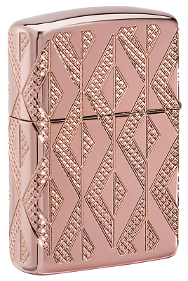 Зажигалка ZIPPO Armor® Geometric с покрытием Rose Gold, латунь/сталь, розовое золото, 38x13x57 мм