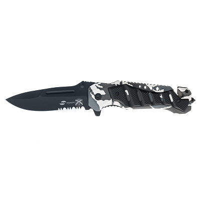 Нож складной Stinger, 100 мм, (чёрный), материал рукояти: алюминий (песочный камуфляж) (Разноцветный)