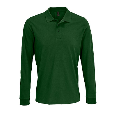 Рубашка поло с длинным рукавом Prime LSL, темно-зеленая (Зеленый)