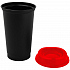 Стакан с крышкой Color Cap Black, черный с красным - Фото 2