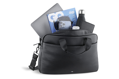 Портфель мужской BUGATTI Rico, черный, полиуретан, 40 x 10 x 28,5 см