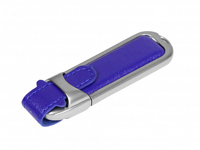 USB 2.0- флешка на 4 Гб с массивным классическим корпусом (Синий/серебристый)