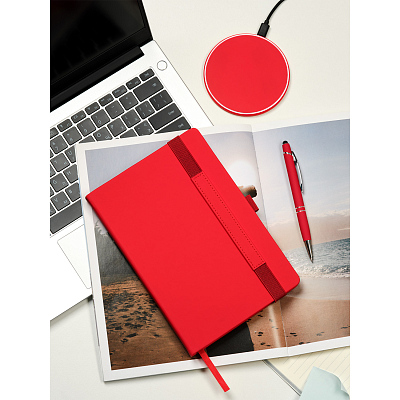 Ежедневник Альфа (Alpha) недатированный, красный/серый