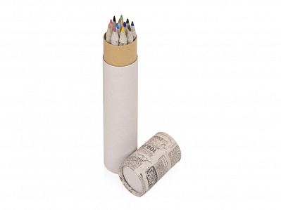 Набор цветных карандашей из газетной бумаги в тубе News (Бело-серый)