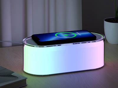 Ночник с беспроводной зарядкой и RGB подсветкой Miracle, 15 Вт