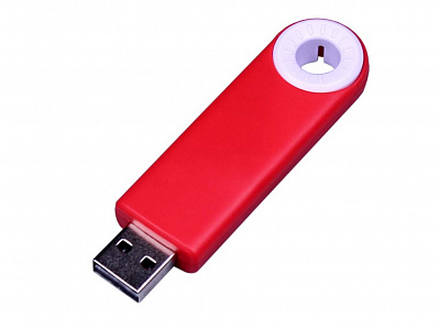 USB 2.0- флешка промо на 16 Гб прямоугольной формы, выдвижной механизм (Красный/белый)