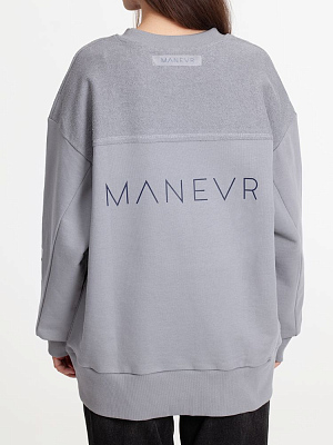 Свитшот оверсайз унисекс Vozduh, светло-серый