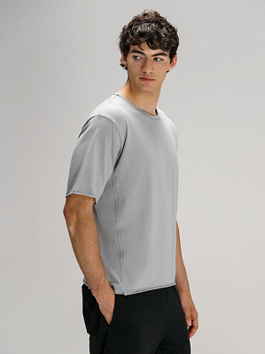 Футболка оверсайз унисекс Vozduh, темно-синяя (Серый)