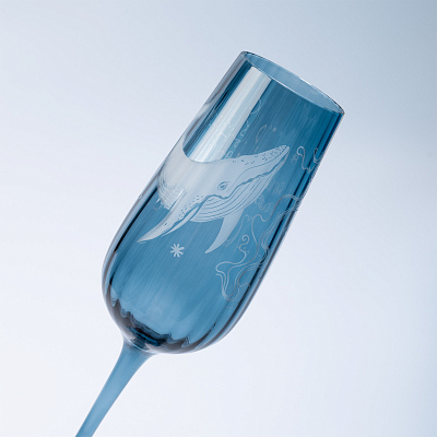 Бокал для шампанского Toscana, синий