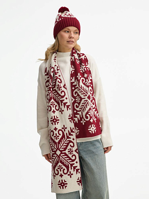 Шарф Wintertude L, красный с белым