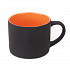 Кружка YASNA  с покрытием SOFT-TOUCH, черный с оранжевым, 310 мл, фарфор - Фото 1