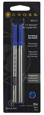Стержень Cross для ручки-роллера стандартный, средний ; блистер (Синий)